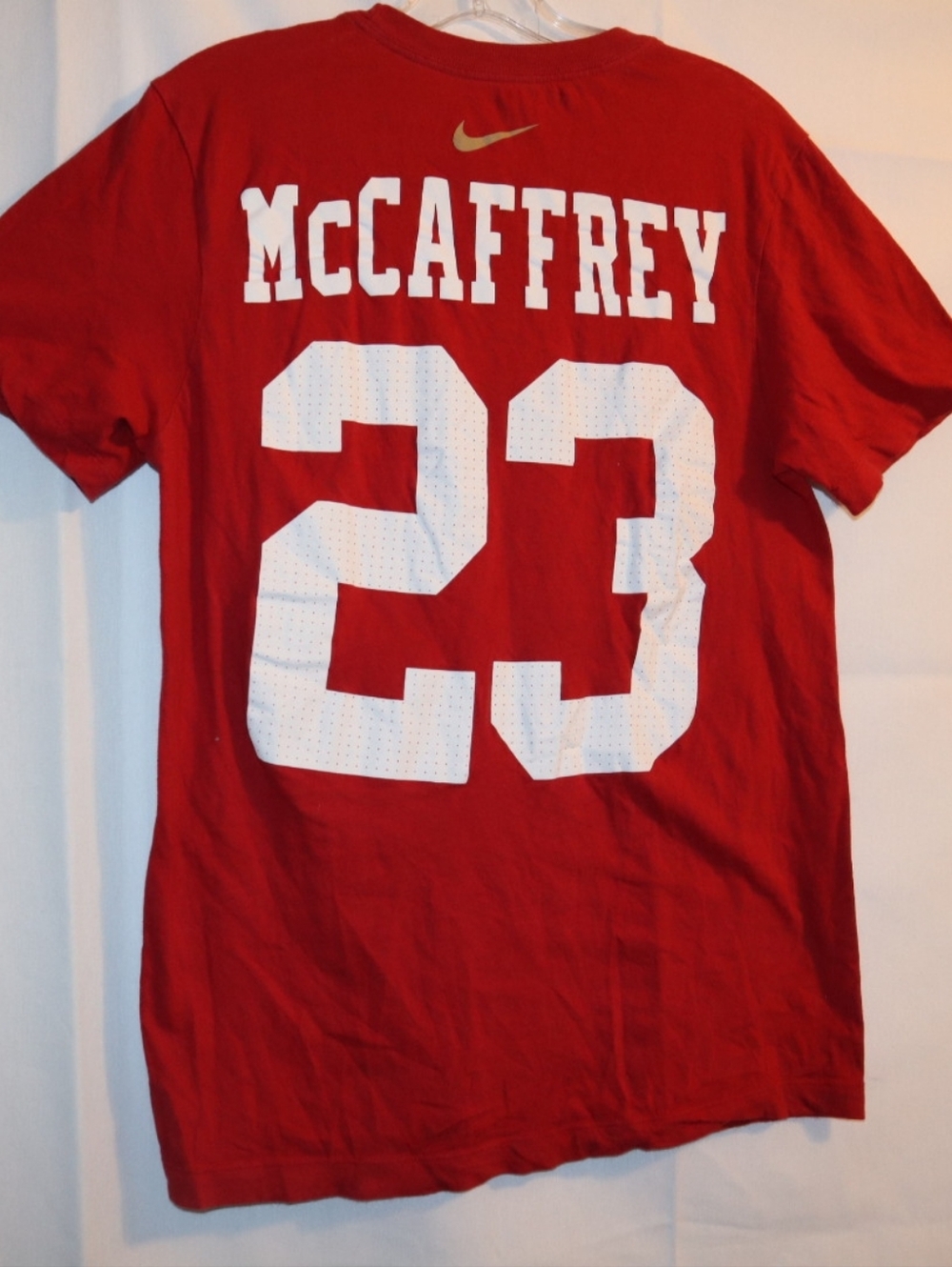 Men's San Francisco 49ers Christian McCaffrey Nike Scarlet Red Tee Size Small - Picture 6 of 9